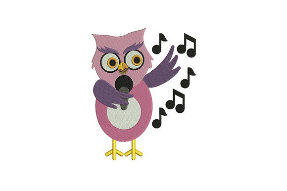 Singing Pink Owl: A Sweet Embroidery Gem